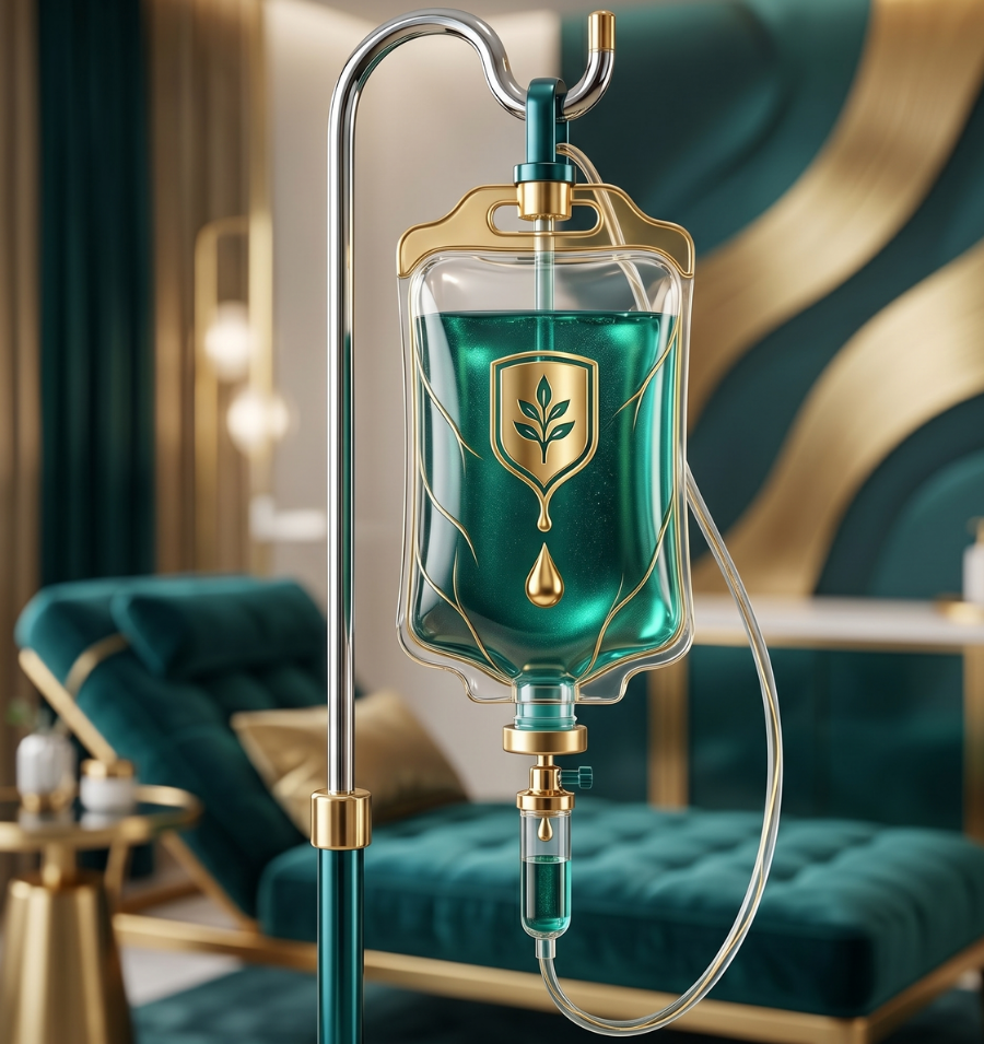 Relaxing IV drip therapy session